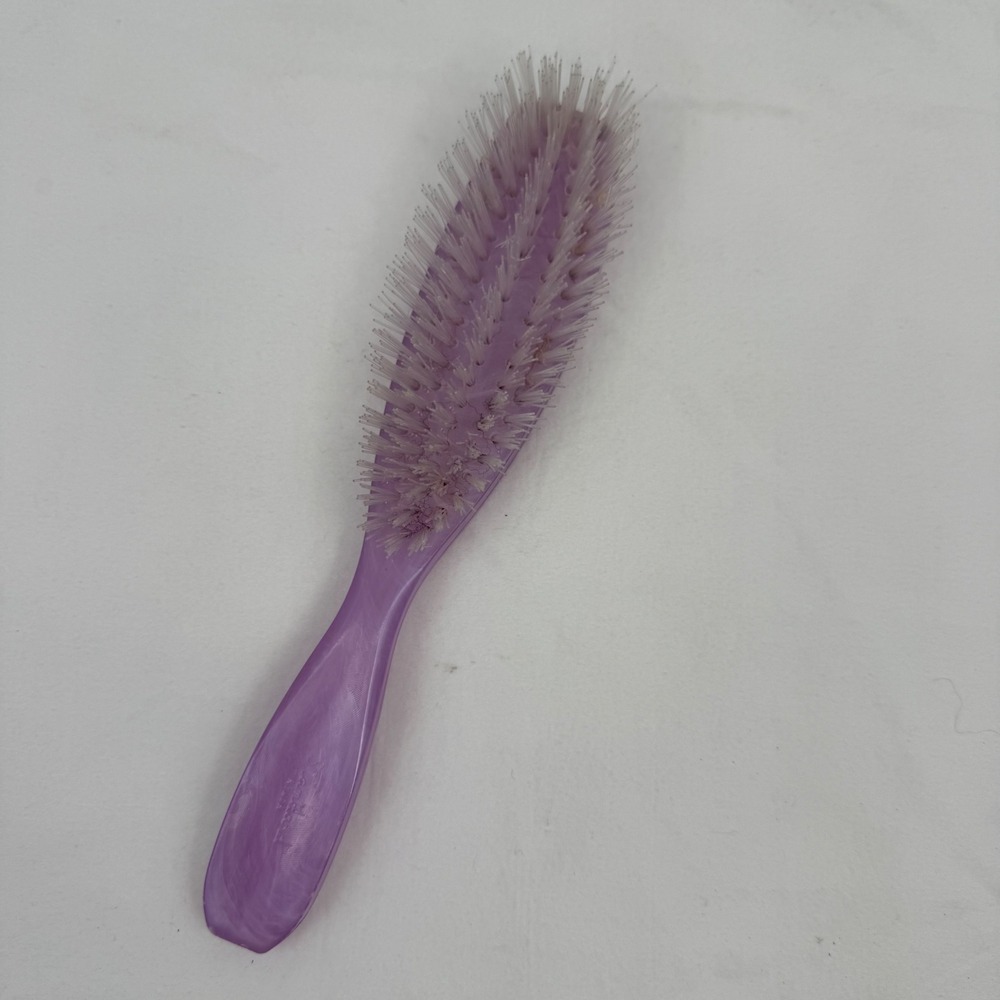 Genuine Vintage STANDARD Nylon Hair Brush Purple Marbled Pearlescent Mid Century